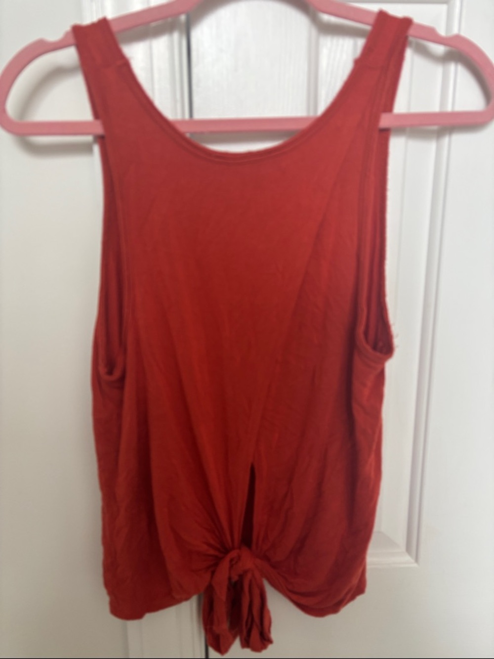 Rust Tie-Back Scoop Neck Tank - Picture 3 of 5